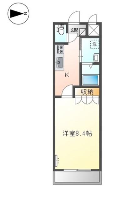 ブルーム 千歳(1K/2階)の間取り写真