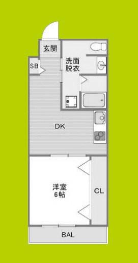 東梅田レジデンス小島(1DK/5階)の間取り写真