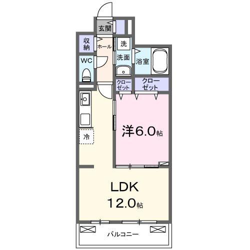 AMRITA V(1LDK/3階)の間取り写真