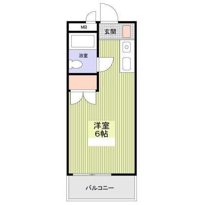 メイプルハウス町田(ワンルーム/2階)の間取り写真