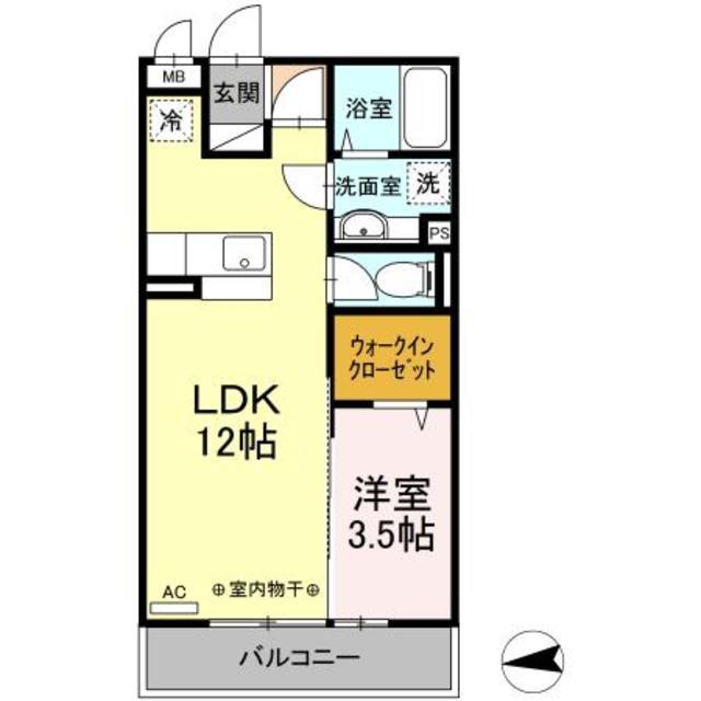 花水木 I棟(1LDK/3階)の間取り写真