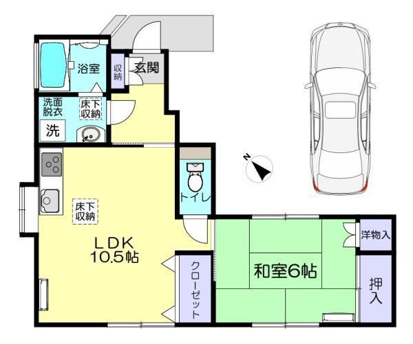 メゾン・イケ(1LDK/1階)の間取り写真