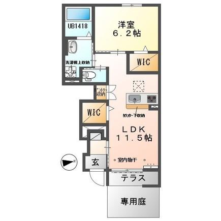 フェリーチェ(1LDK/1階)の間取り写真