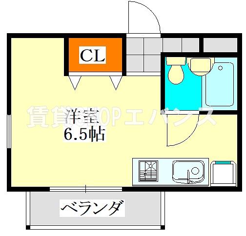 クレストガーデン津田沼(ワンルーム/4階)の間取り写真