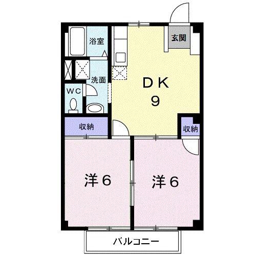 クレセント大高(2DK/2階)の間取り写真