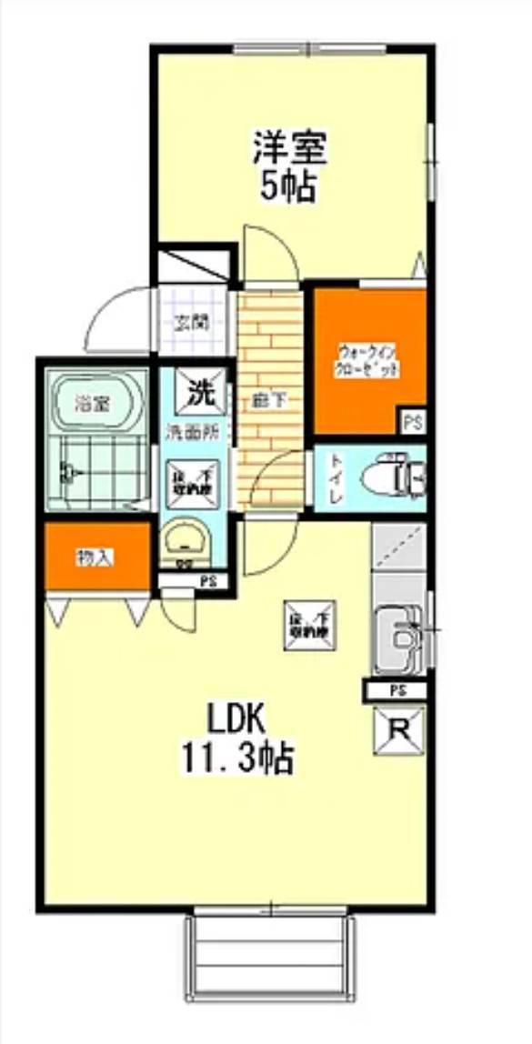 リーベスフロイライン(1LDK/1階)の間取り写真