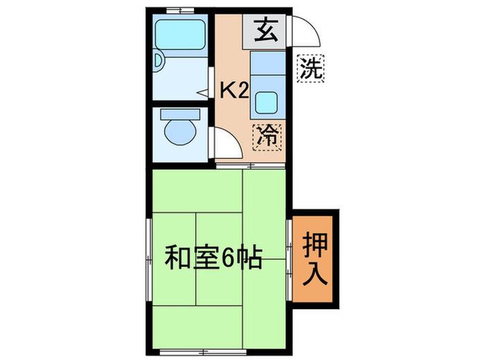 ハイツ太田(1K/1階)の間取り写真