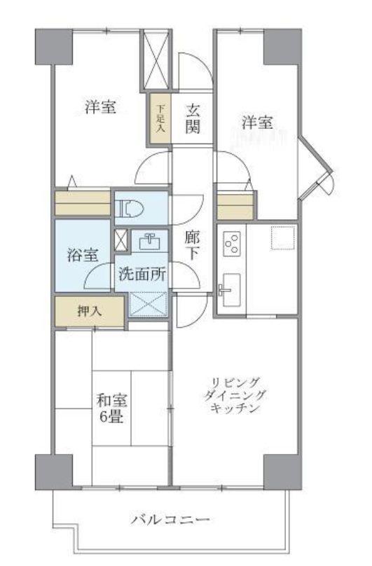 サンリヴァ隅田(3LDK/3階)の間取り写真