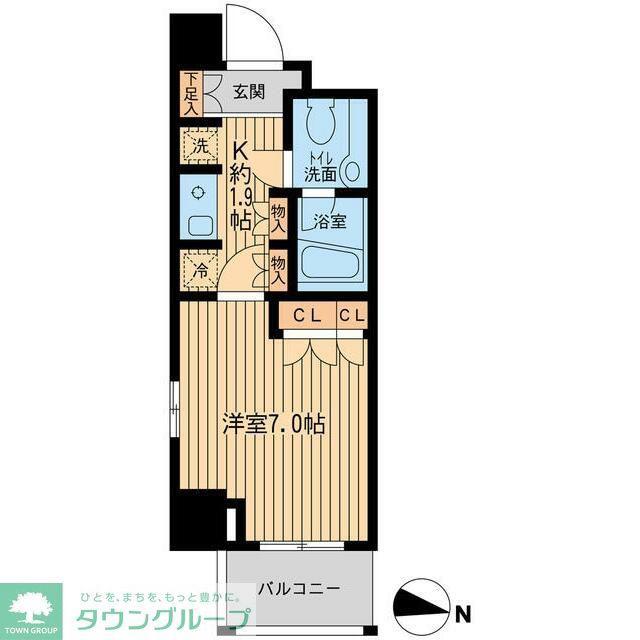 エコロジー東陽町(1K/9階)の間取り写真
