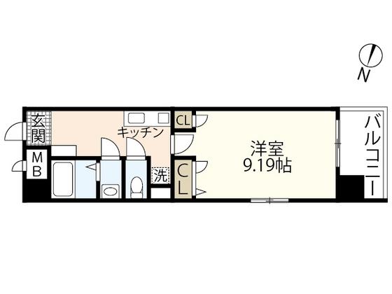 第16友建ビル(1K/5階)の間取り写真
