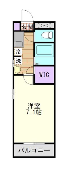 ラトール(1K/1階)の間取り写真