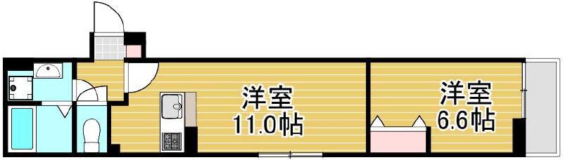 セレスティア南花畑IV(1LDK/1階)の間取り写真