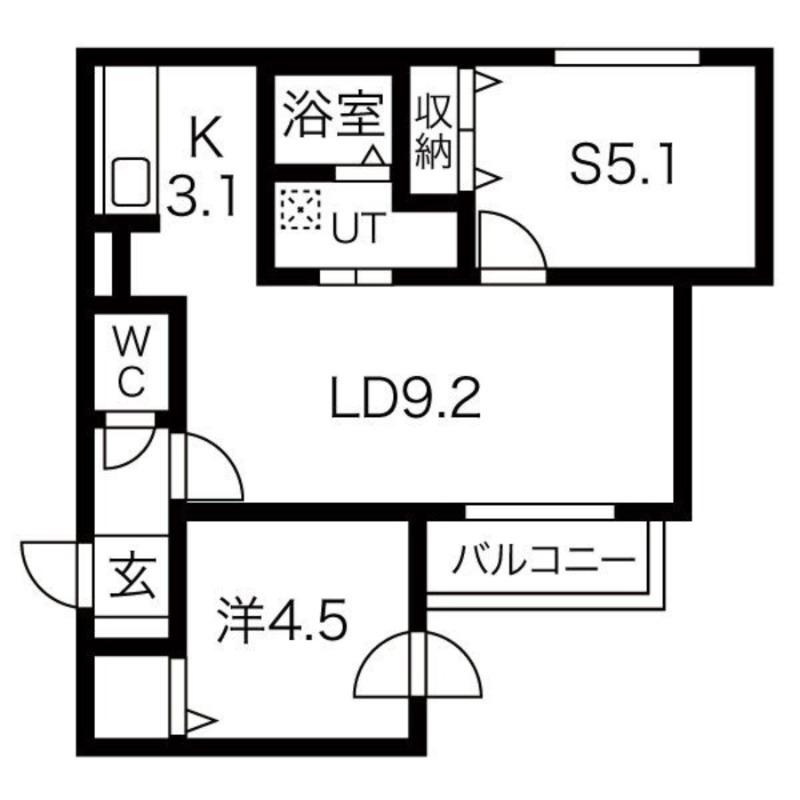 フォースアベニュー美園(2LDK/3階)の間取り写真