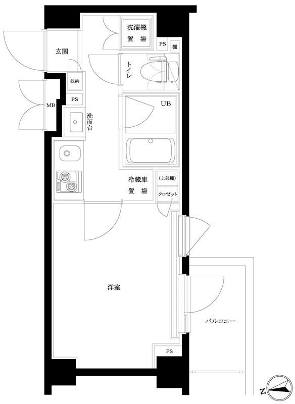 ルーブル東蒲田七番館(1K/6階)の間取り写真