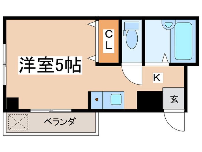 第5双洋ビル(1K/2階)の間取り写真
