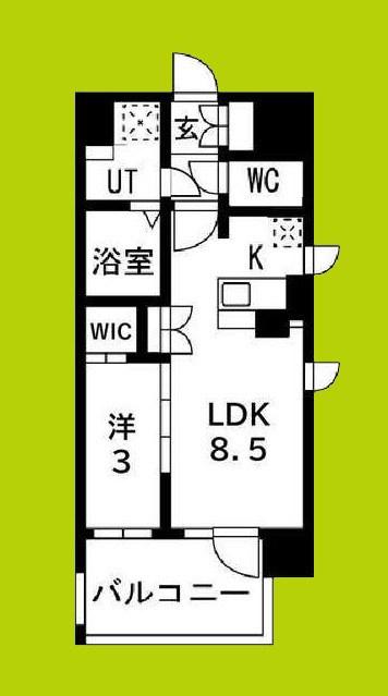 アーバンパーク御幣島(1LDK/5階)の間取り写真