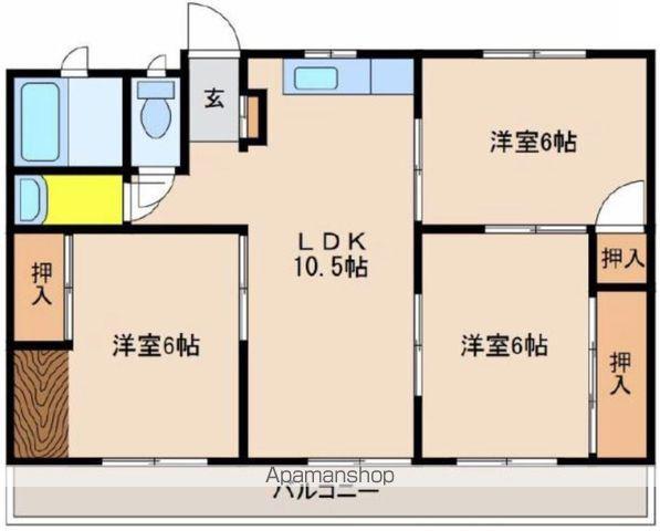 グランドヴィレッジ田吉(3LDK/4階)の間取り写真