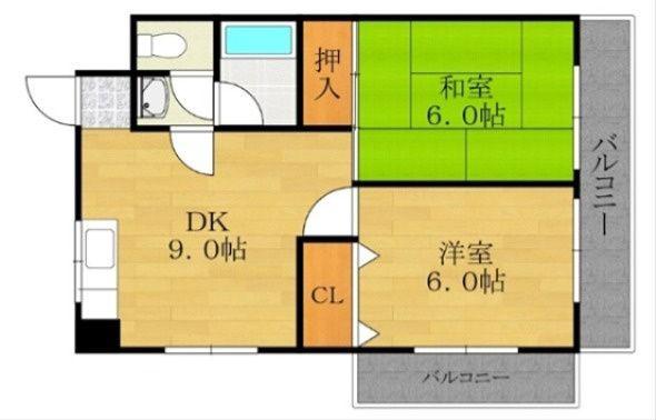 第2町田マンション(2DK/5階)の間取り写真