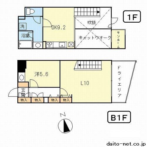 グレイス梶ヶ谷(1SLDK/B1階)の間取り写真