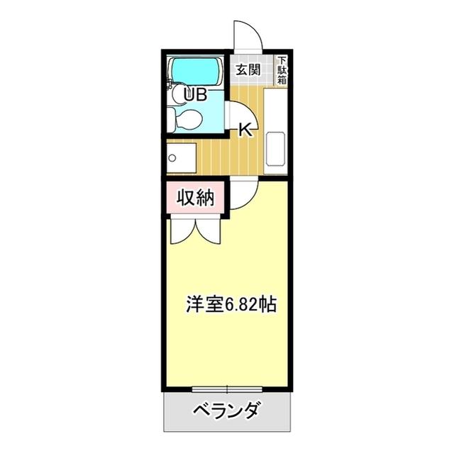 サトーハイツ(1K/2階)の間取り写真