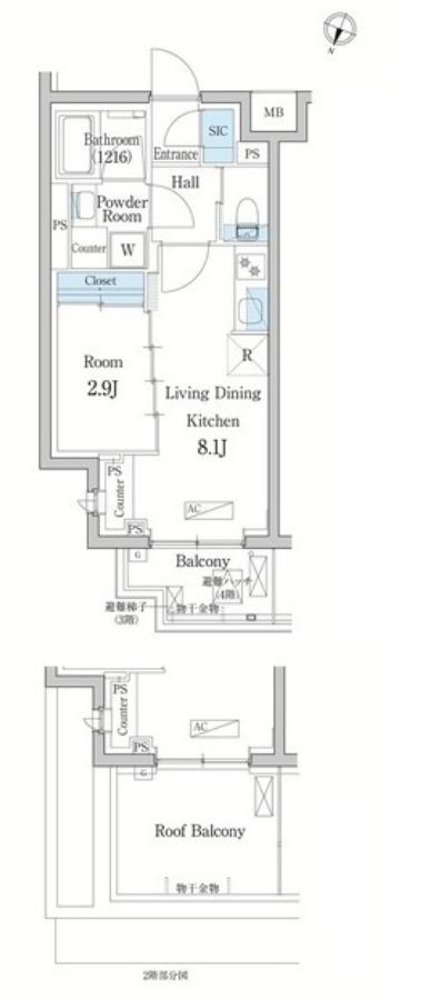 桜木町4丁目M(1LDK/2階)の間取り写真