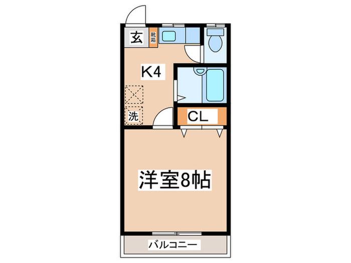 ラフィーネ杉田III(1K/2階)の間取り写真