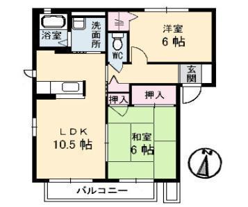 シャーメゾンラフィネB棟(2LDK/1階)の間取り写真