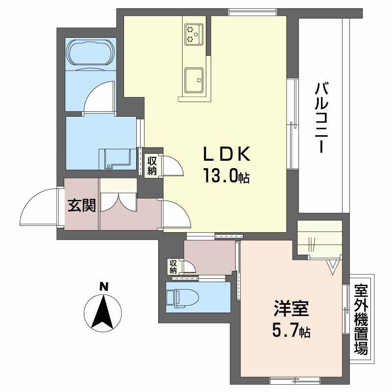 ティーエヌ伍番館(1LDK/3階)の間取り写真