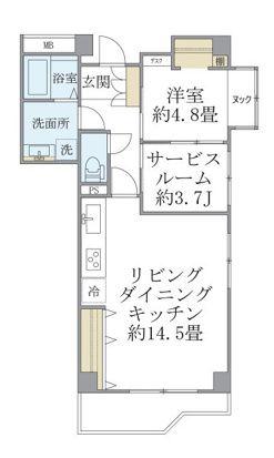 ISM常盤(1SLDK/4階)の間取り写真