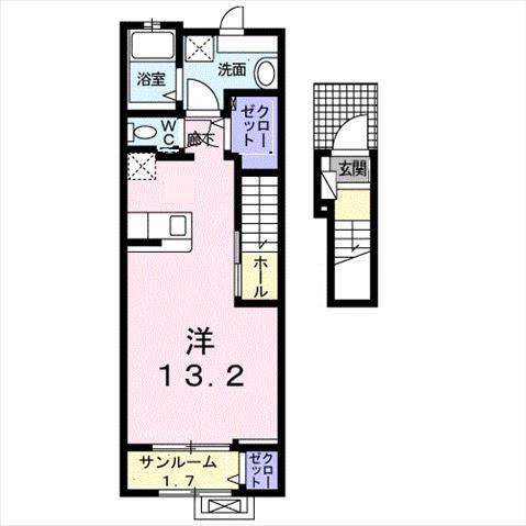 グランデ・KUBO(ワンルーム/2階)の間取り写真