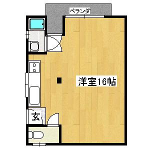 桝マンション(ワンルーム/3階)の間取り写真