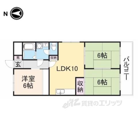 第6サンコウヒルズ南館(3LDK/5階)の間取り写真