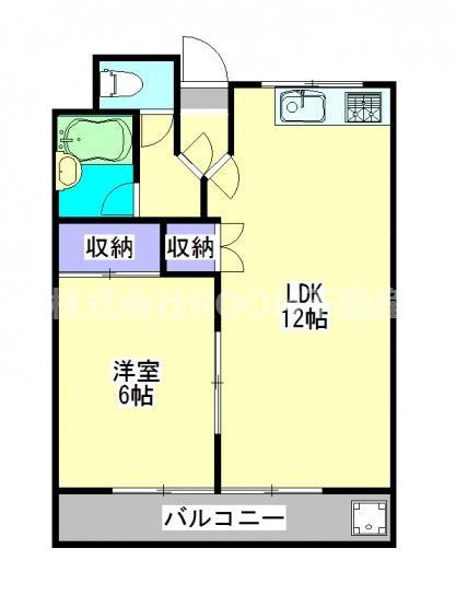 ロワイヤルヒルズ都城(1LDK/5階)の間取り写真