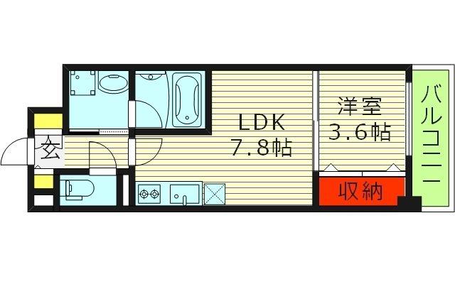 グランツ鶴見(1LDK/7階)の間取り写真