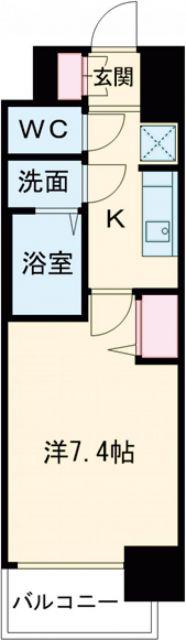 メイクスWアート丸の内(1K/6階)の間取り写真