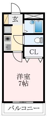 アジュール(1K/4階)の間取り写真