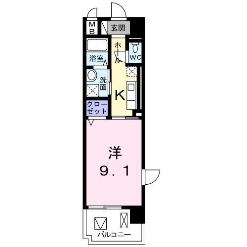 いろは大翔舘(1K/7階)の間取り写真