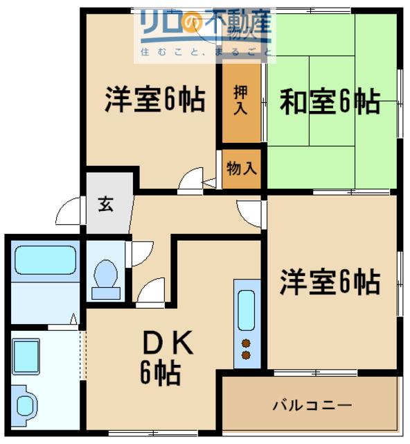 アドザックス北野(3DK/2階)の間取り写真