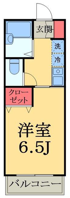 ハイツおゆみ野Ⅰ(1K/1階)の間取り写真