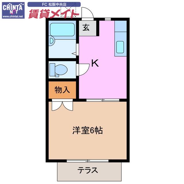コーポ和院(1K/1階)の間取り写真