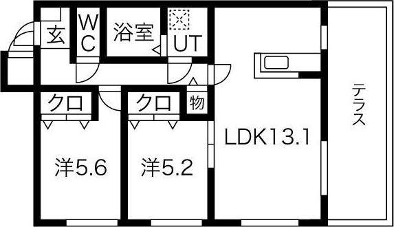 G.G.G(2LDK/1階)の間取り写真