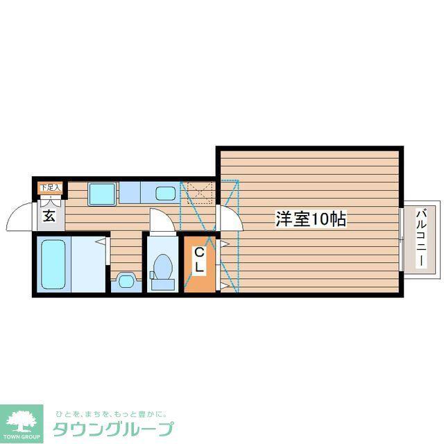 EXSTAGED棟(1K/2階)の間取り写真