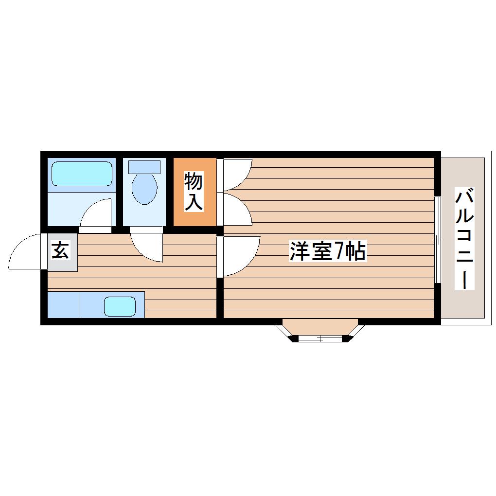 ハウスラベンダー(1K/2階)の間取り写真