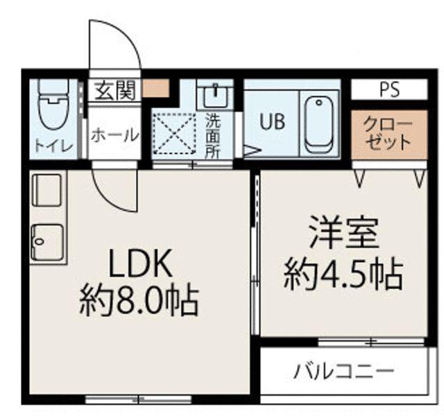 ミキハウス南三咲(1LDK/2階)の間取り写真