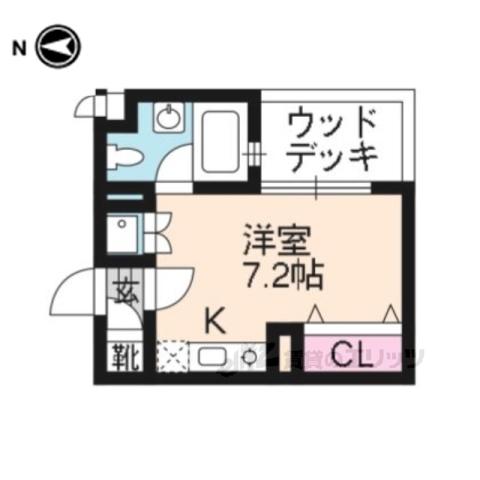 コスモスコートARAKI(1K/2階)の間取り写真
