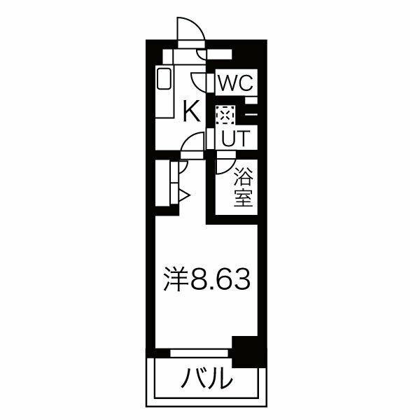シテイライフ泉(1K/6階)の間取り写真