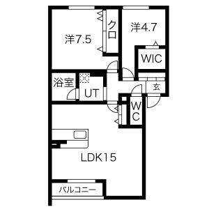 レリーサ知多II(2LDK/1階)の間取り写真