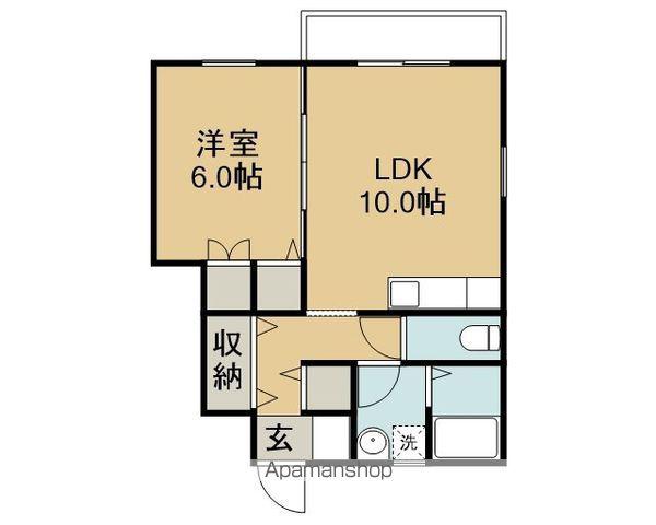 ラ・カーサ・バンビーノ(1LDK/1階)の間取り写真