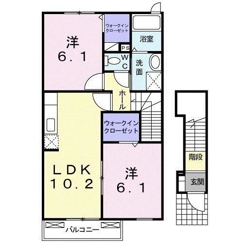 グランフレーズ(2LDK/2階)の間取り写真