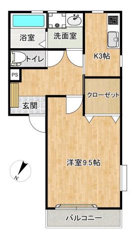 AVANTI(1K/1階)の間取り写真